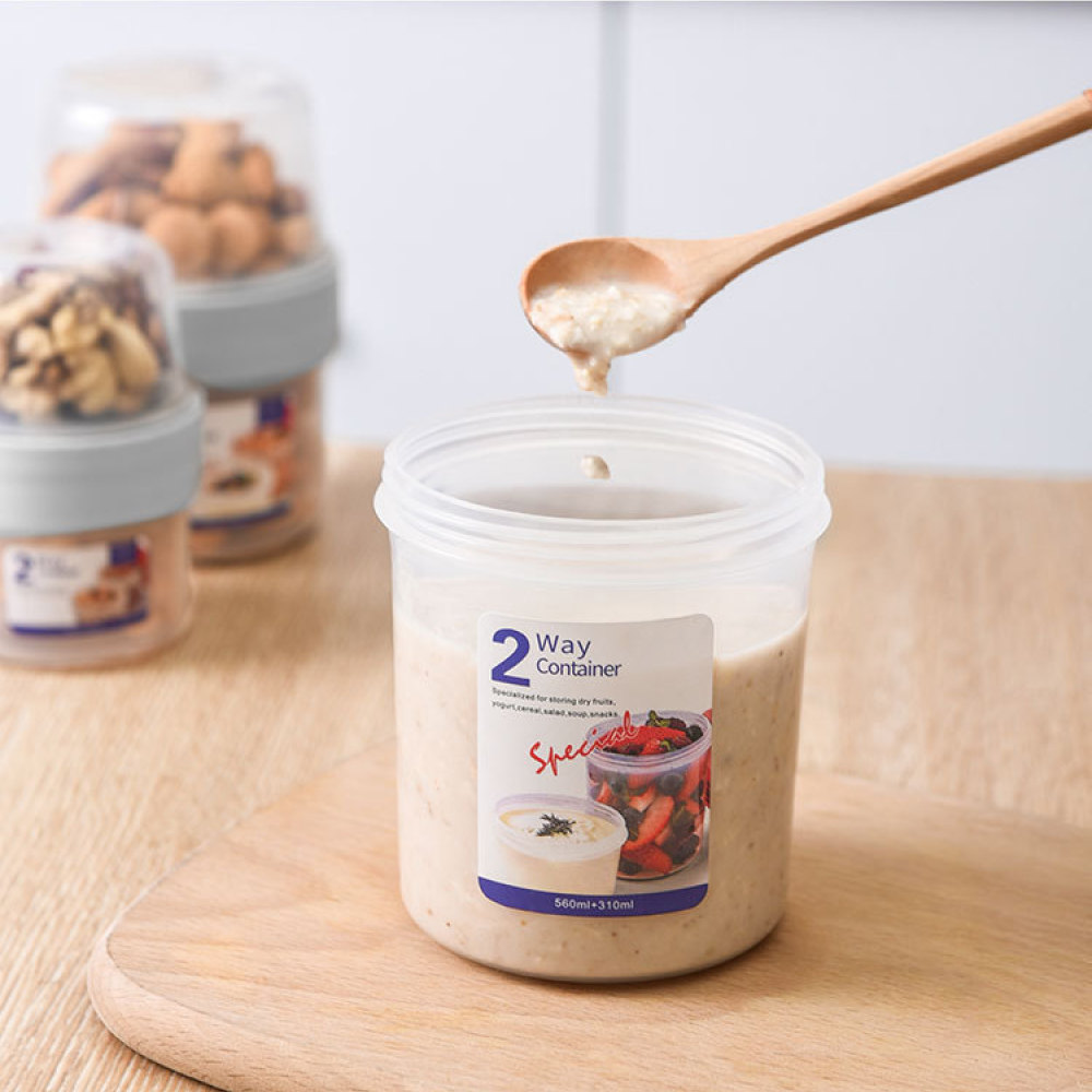 Meal Prep Yogurt Bowl - Портативный двухслойный контейнер для хранения продуктов,
