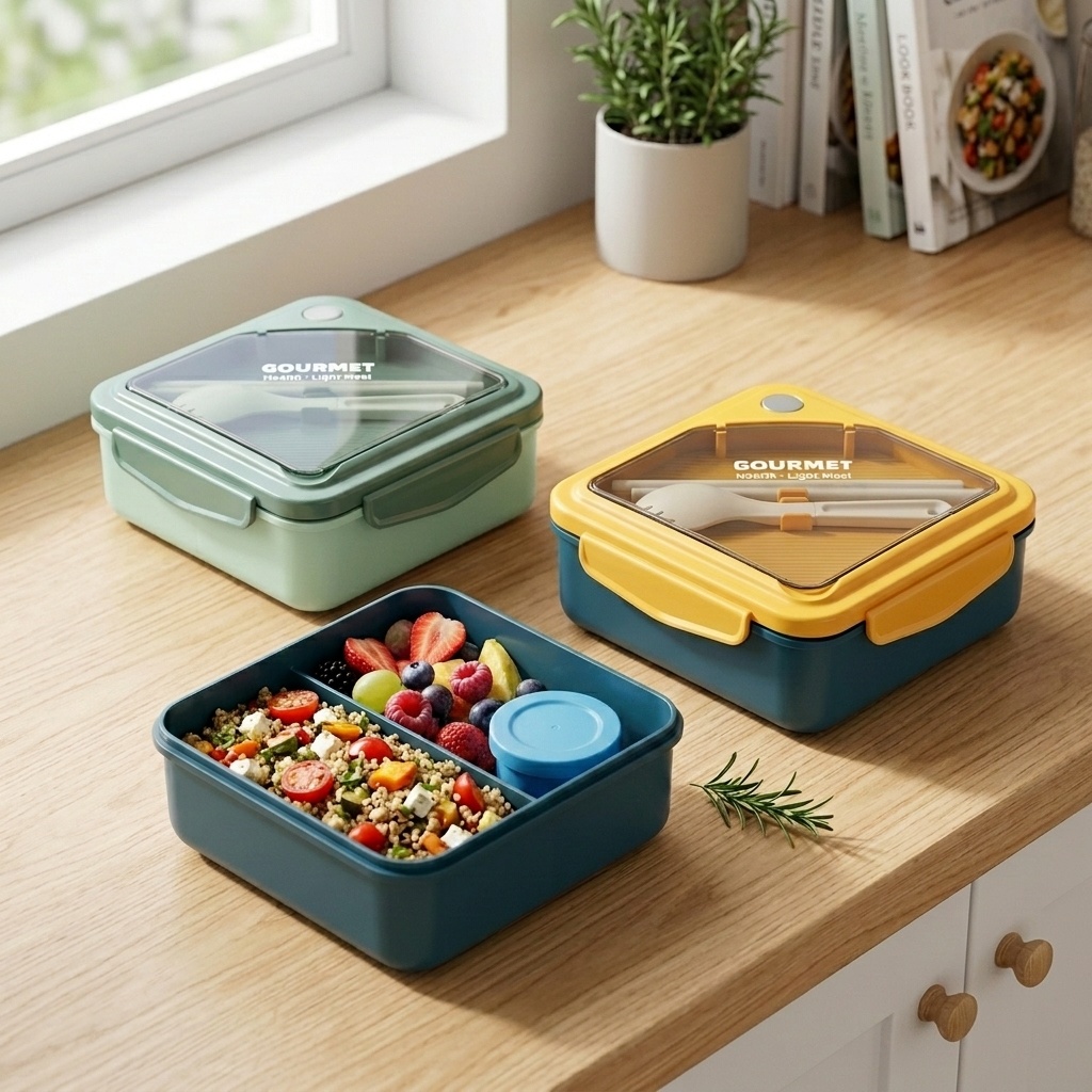 Meal Prep Kinder - Герметичный пластиковый ланч-бокс с 2 отделениями,