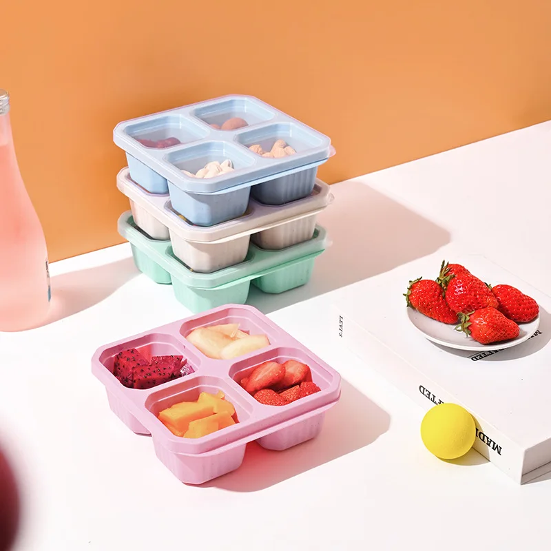 Контейнер для закусок с 4 ячей – обзор и цена Meal Prep Kinder