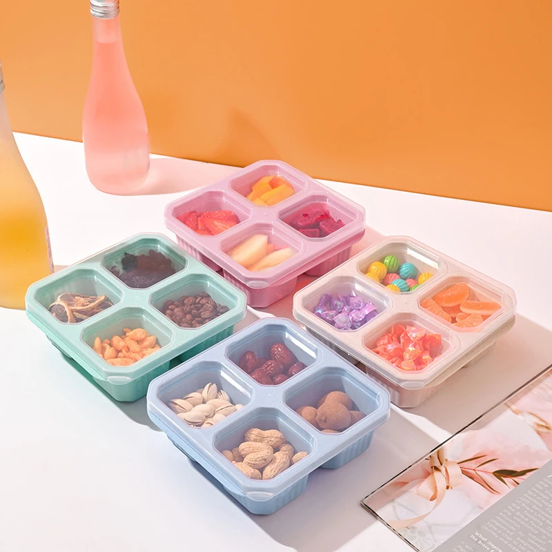 Контейнер для закусок с 4 ячей – обзор и цена Meal Prep Kinder