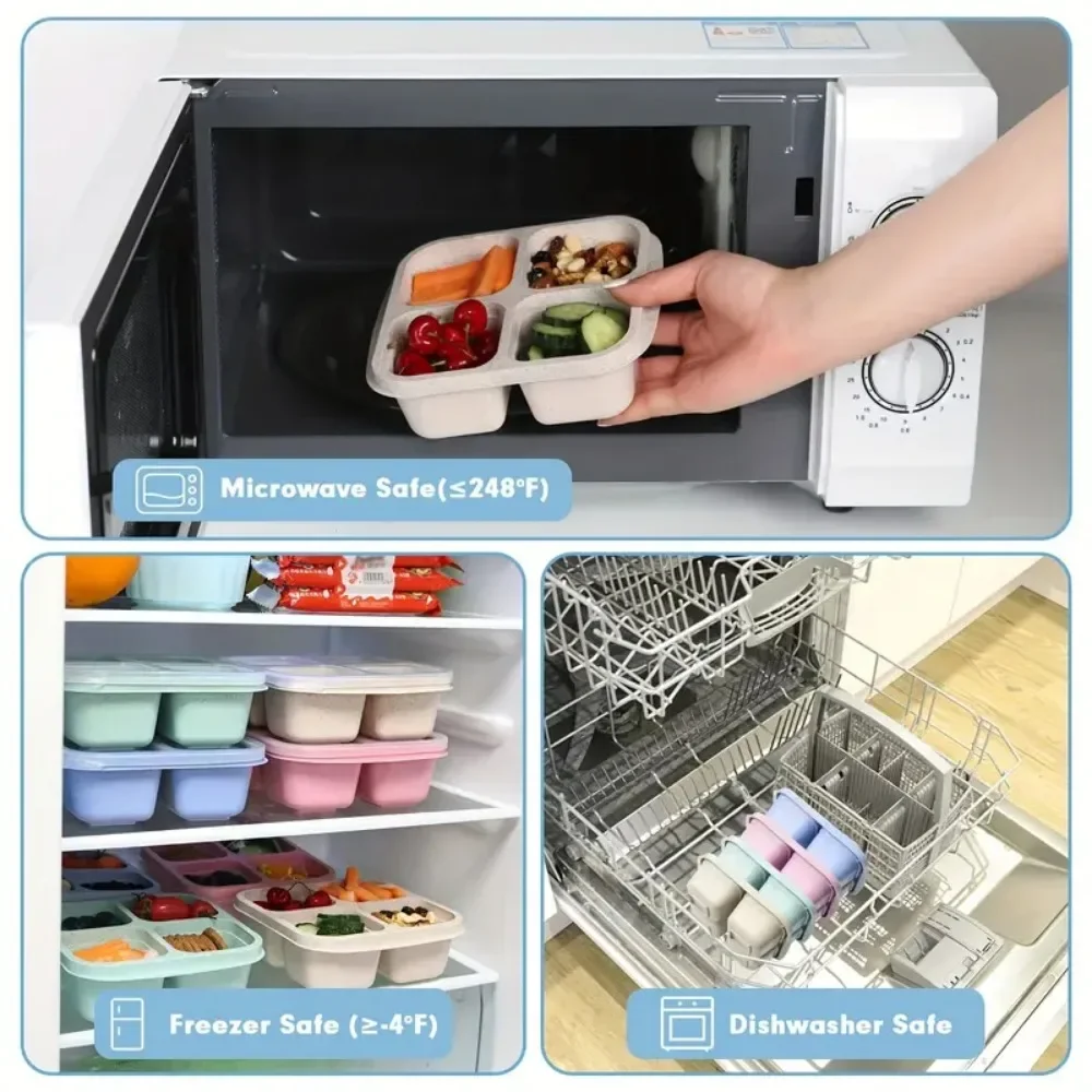Контейнер для закусок с 4 ячей – обзор и цена Meal Prep Kinder